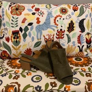 Army Green Heeled Sandals